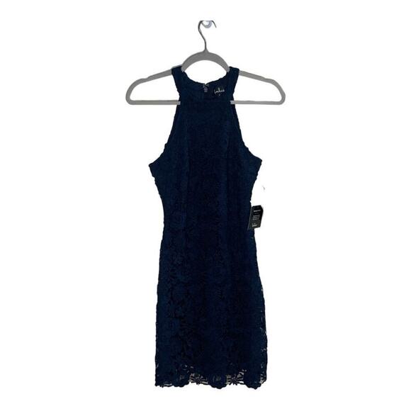 NWT Lulu’s Lace Halter Mini Dress - Picture 1 of 8